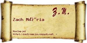 Zach Mária névjegykártya